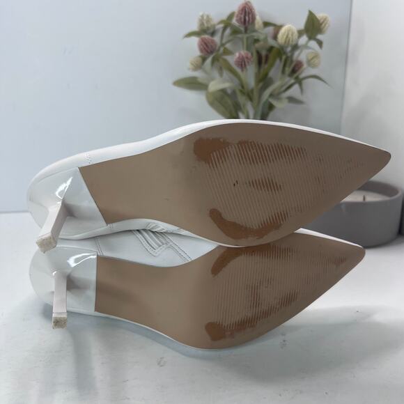 Steve Madden Elysia Leather Pointed Toe Ankle Boots White ELYS05S1 Women's 9M - Picture 8 of 9